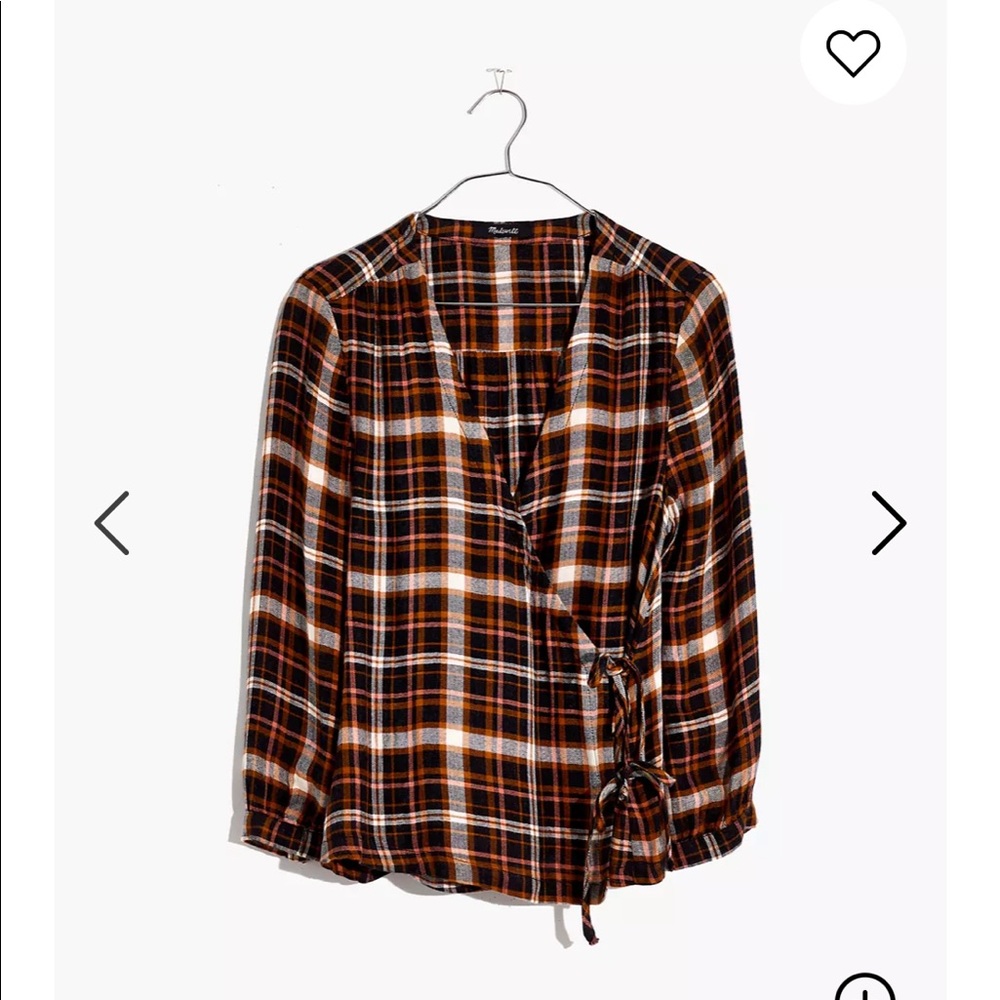 Plaid Gauze double tie wrap top